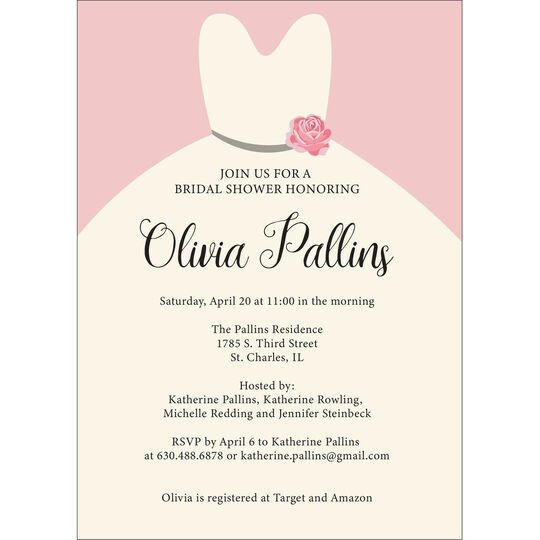 Wedding Dress Shower Invitations